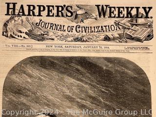 Original Copy of Harper's Weekly for January 23, 1864 with Civil War Coverage