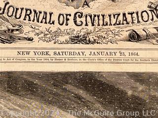 Original Copy of Harper's Weekly for January 23, 1864 with Civil War Coverage