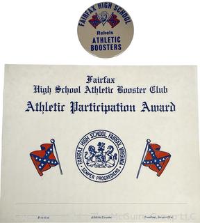 Fairfax High School "Rebels" Athletic Participation Award and Pin (was 0006TL)