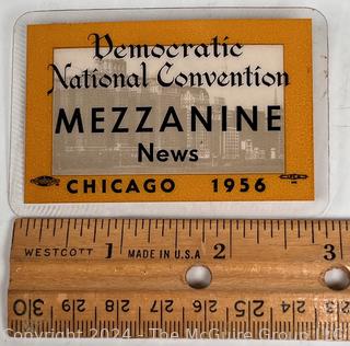 1956 Chicago Democratic Convention News Press Badge.  