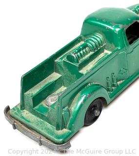 1950's Die-cast Toys Including Metal Orange "GULF" Tanker Truck and Green Pumper Hose Water Truck with Metal Chassis