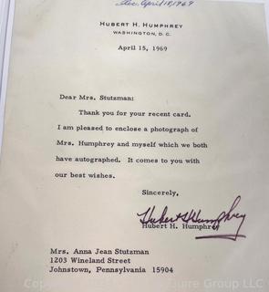 1969 Signed Letter from  Vice President Hubert H. Humphrey