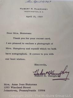 1969 Signed Letter from  Vice President Hubert H. Humphrey