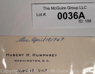 1969 Signed Letter from  Vice President Hubert H. Humphrey