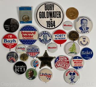 Collection of Political Buttons from the '60's-70's