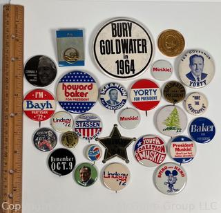 Collection of Political Buttons from the '60's-70's