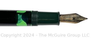 Green Pelikan Fountain Pen with 14KT Gold Nib, Germany