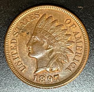 1897 Indian Head One Cent Coin