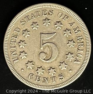 1868 US Shield Nickel 5 Cent Coin