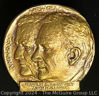 1936 Brass F.D. Roosevelt Campaign Pin