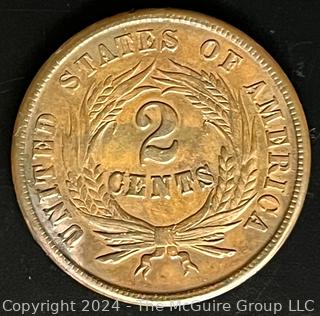 1864 US Two Cent Shield Coin