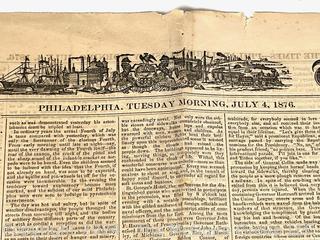 July 4, 1876 (Centennial) The Times Newspaper Philadelphia PA