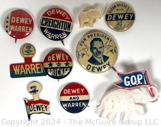 1948 Thomas Dewey Presidential Campaign Pins