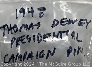 1948 Thomas Dewey Presidential Campaign Pins