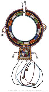 African Maasai Beaded Woman's Collar Necklace, Kenya, 20th C