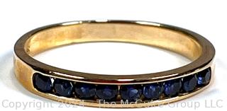 Blue Sapphire Eternity Band in 14K Gold. 2.4 grams