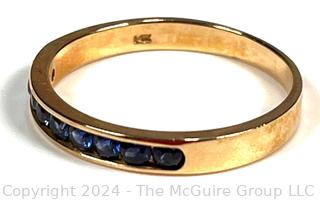 Blue Sapphire Eternity Band in 14K Gold. 2.4 grams