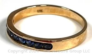 Blue Sapphire Eternity Band in 14K Gold. 2.4 grams