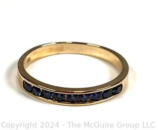 Blue Sapphire Eternity Band in 14K Gold. 2.4 grams