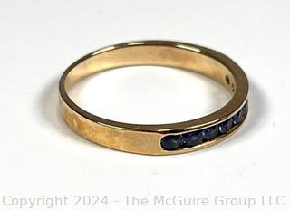 Blue Sapphire Eternity Band in 14K Gold. 2.4 grams