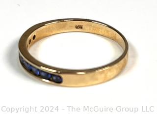 Blue Sapphire Eternity Band in 14K Gold. 2.4 grams