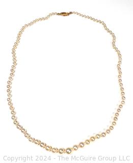 Knotted Pearls with 14kt Gold Clasp. 20" long