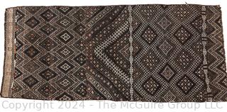 Turkish Kilim Rug in Browns. 28" x 65"