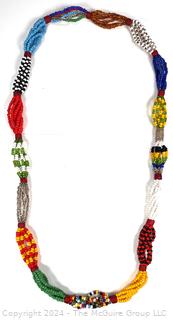 African Zulu Tribal Beaded Necklace.  42"