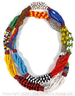 African Zulu Tribal Beaded Necklace.  42"