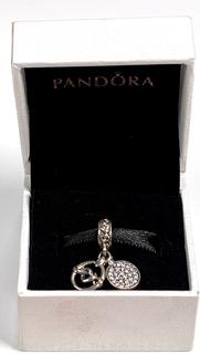 Sterling Silver and Crystal Pandora Charm in Box