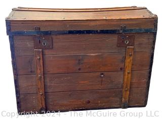 Hand Crafted Locking Wood Chest/Trunk (felt lined) 31.5 x 18.5 x 24"