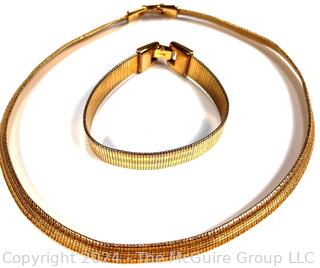 Set of Napier Herringbone Style Necklace and Bracelet