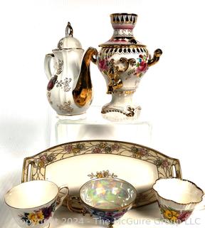 Collection of Porcelain Coffee Pots, Tea Cups and Trays