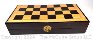 Chinese Figural Hand Carved Bone Chess Set & Case