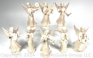 Eight (8) Porcelain Dresden Christmas Angel Choir