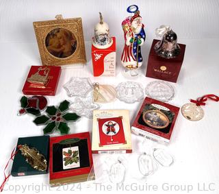 Collection of Christmas Decorations Including Hallmark, Wallace and Goebel