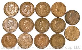 Grouping of Copper One Cent Canadian Coins (1940's)