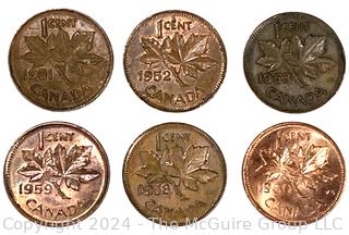 Canadian One Cent Collection Book 1920 Coins- . See all the photos in the gallery for more detail