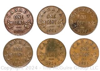 Canadian One Cent Collection Book 1920 Coins- . See all the photos in the gallery for more detail