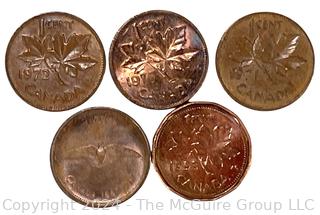 Canadian One Cent Collection Book 1920 Coins- . See all the photos in the gallery for more detail