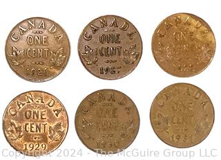 Canadian One Cent Collection Book 1920 Coins- . See all the photos in the gallery for more detail