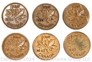 Canadian One Cent Collection Book 1920 Coins- . See all the photos in the gallery for more detail