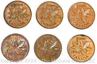 Canadian One Cent Collection Book 1920 Coins- . See all the photos in the gallery for more detail