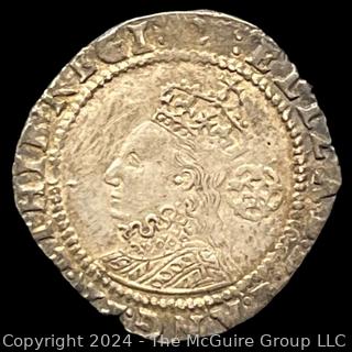 1602 Elizabeth I Hammered Silver Sixpence Coin