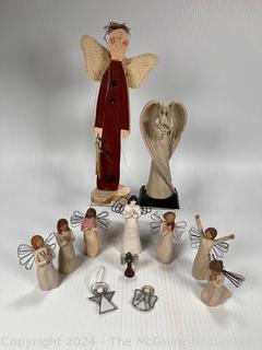 Angel Figurines Including 6 Willow Tree & Susan Lordi Demdaco Retired