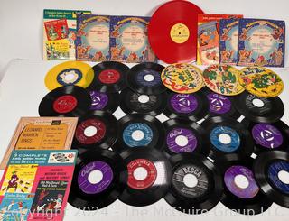 Collection of Vinyl Records Including Children's 33 & 45 RPM