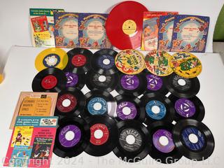 Collection of Vinyl Records Including Children's 33 & 45 RPM