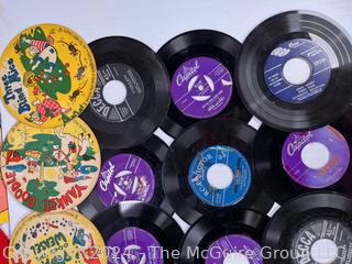 Collection of Vinyl Records Including Children's 33 & 45 RPM