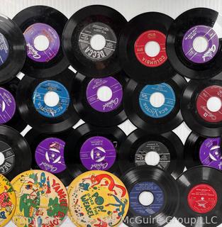 Collection of Vinyl Records Including Children's 33 & 45 RPM