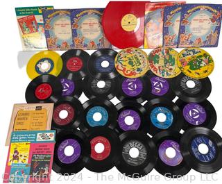 Collection of Vinyl Records Including Children's 33 & 45 RPM